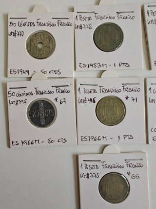 Lote 7 Monedas Francisco Franco España