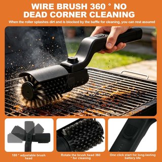 Spazzola Elettrica per Barbecue, Pulitore Barbecue