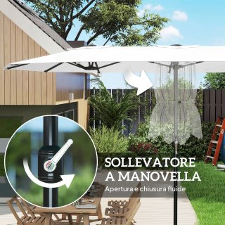 Ombrellone 12 Stecche Manovella Metallo Bianco