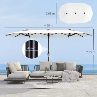 Ombrellone 12 Stecche Manovella Metallo Bianco