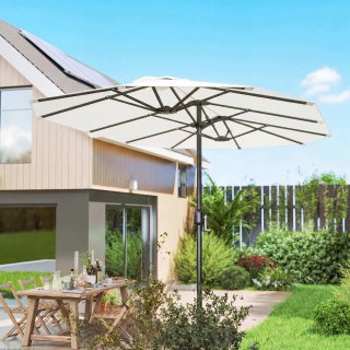 Ombrellone 12 Stecche Manovella Metallo Bianco