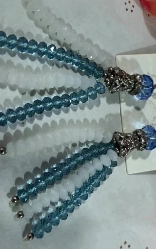Preciosos pendientes Cristales Azules y Blancos