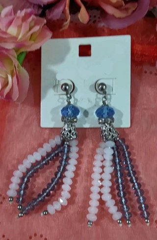 Preciosos pendientes Cristales Azules y Blancos