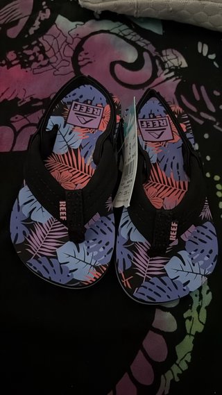Chanclas Reef niña estampado tropical talla 24