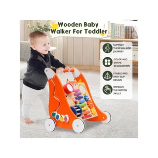 Andador de madera bebé con juegos