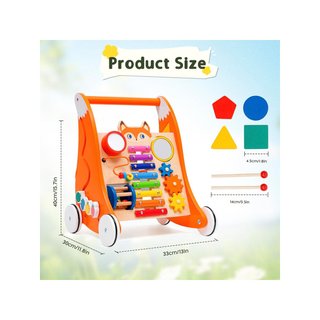 Andador de madera bebé con juegos