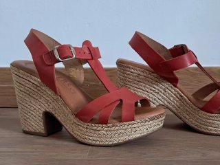 Sandalias #Wikers T-Strap Rojas