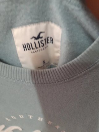 Sudadera Hollister sin capucha azul Talla S.