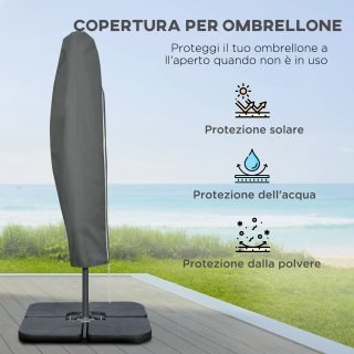 Ombrellone Decentrato Beige con Manovella e Base