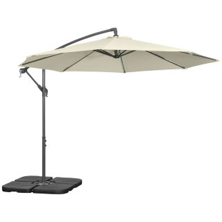 Ombrellone Decentrato Beige con Manovella e Base