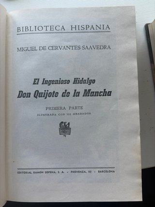 Don Quijote de la Mancha Tomo I y II) Edición 1963