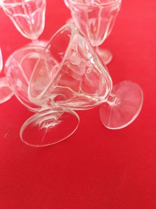 6 Mini Copas de chupito cristal Vintage
