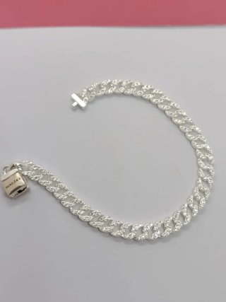 Pulsera Pandora Cadena Cubana Pavé Plata
