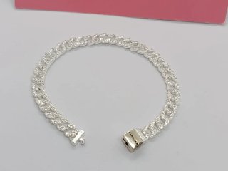 Pulsera Pandora Cadena Cubana Pavé Plata