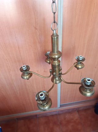 Lámpara colgante latón 5 brazos