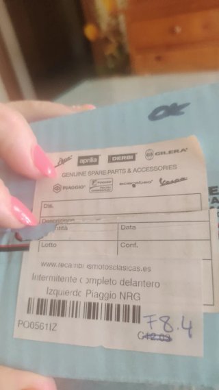 Piloto delantero izquierdo Piaggio NRG