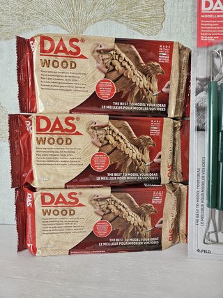 3 panetti DAS Wood + colla e attrezzi