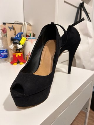 Sandalias tacón negras plataforma Marypaz