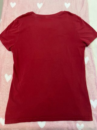 Camiseta manga corta Adidas burdeos blanca M mujer
