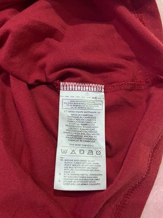 Camiseta manga corta Adidas burdeos blanca M mujer