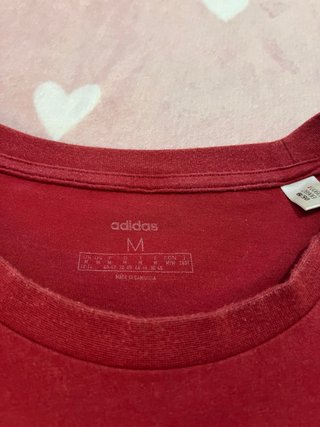 Camiseta manga corta Adidas burdeos blanca M mujer