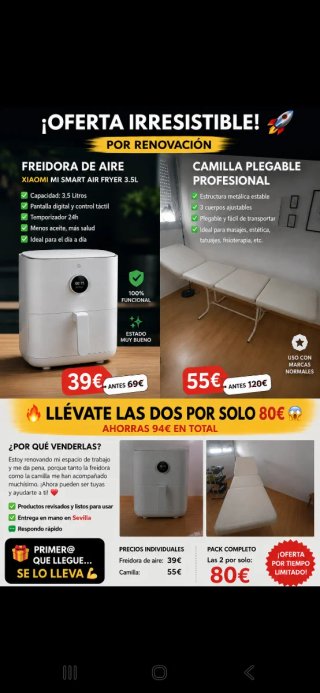 ¡Chollo! Freidora Xiaomi y Camilla Profesional Pro