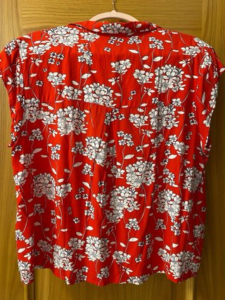 Blusa Yerse Estampada Flores Roja