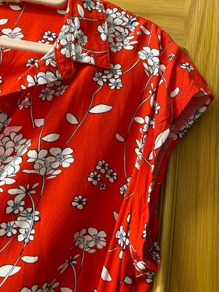 Blusa Yerse Estampada Flores Roja