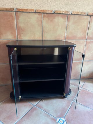 Mueble TV cristal y madera