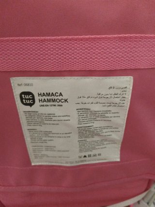 Hamaca Tuc Tuc rosa con arco de juegos