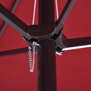 Ombrellone da Giardino Doppio Rosso 455x265x238cm
