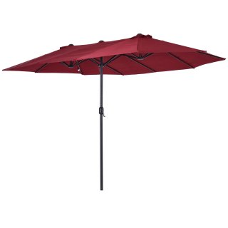 Ombrellone da Giardino Doppio Rosso 455x265x238cm