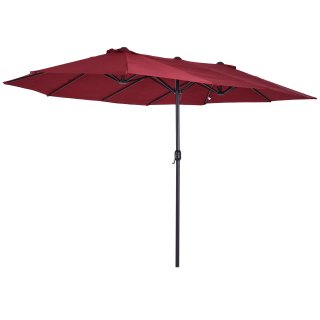 Ombrellone da Giardino Doppio Rosso 455x265x238cm