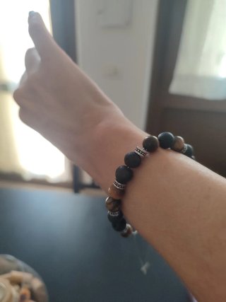Bracciale Occhio di Tigre e Pietra Lavica Unisex