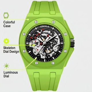 Reloj ONOLA Automático Esqueleto Verde