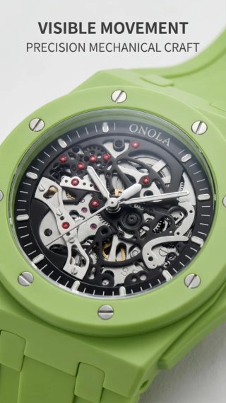Reloj ONOLA Automático Esqueleto Verde