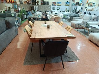 Mesa Comedor Acacia 140cm Madera y Metal