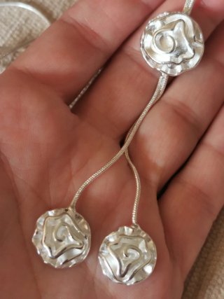 Collar plata flor geranio ajustable