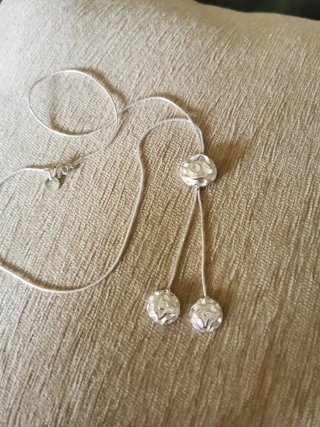 Collar plata flor geranio ajustable