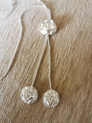 Collar plata flor geranio ajustable