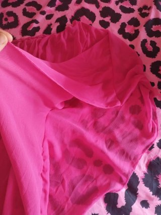 Vestido gasa fucsia talla única