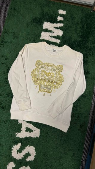 Sudadera Kenzo XL Blanca y Dorada Hombre Oferta