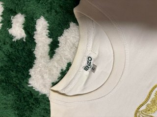 Sudadera Kenzo XL Blanca y Dorada Hombre Oferta