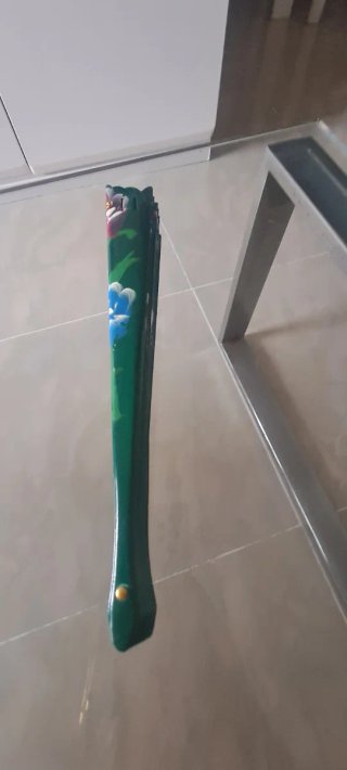 Abanico madera pintado a mano flores