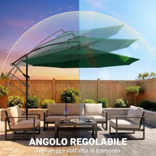 Ombrellone da Giardino 3x2.5 m Inclinabile Base