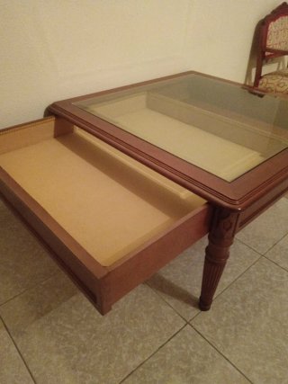 Mesa de centro madera y cristal