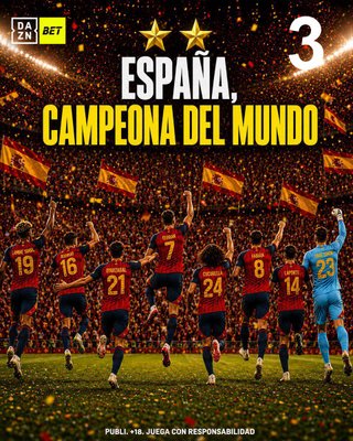 PÓSTER ESPAÑA CAMPEONA DEL MUNDO FÚTBOL 2026
