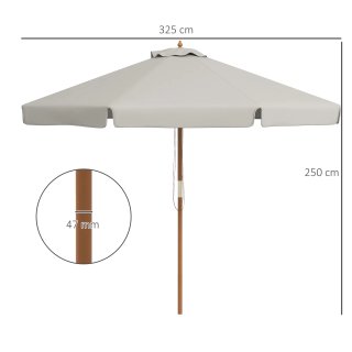 Ombrellone Giardino Doppio Tettuccio Bambù Grigio