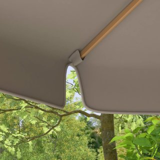 Ombrellone Giardino Doppio Tettuccio Bambù Grigio