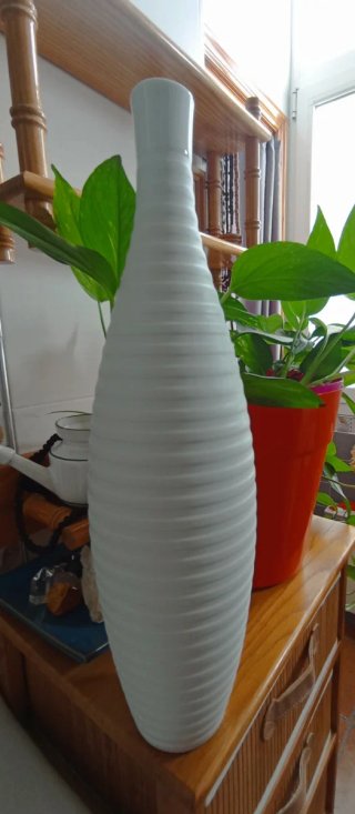 Jarrón Decorativo Blanco Cerámica